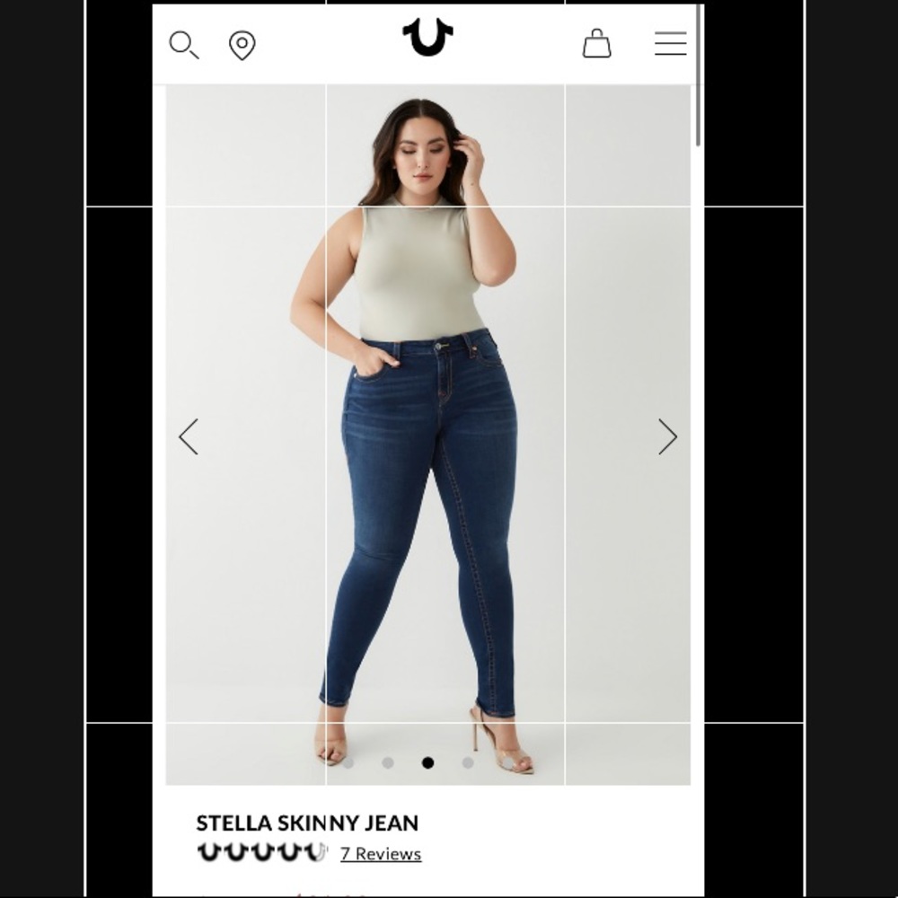 Plus size True Religion Stella Skinny Jeans.